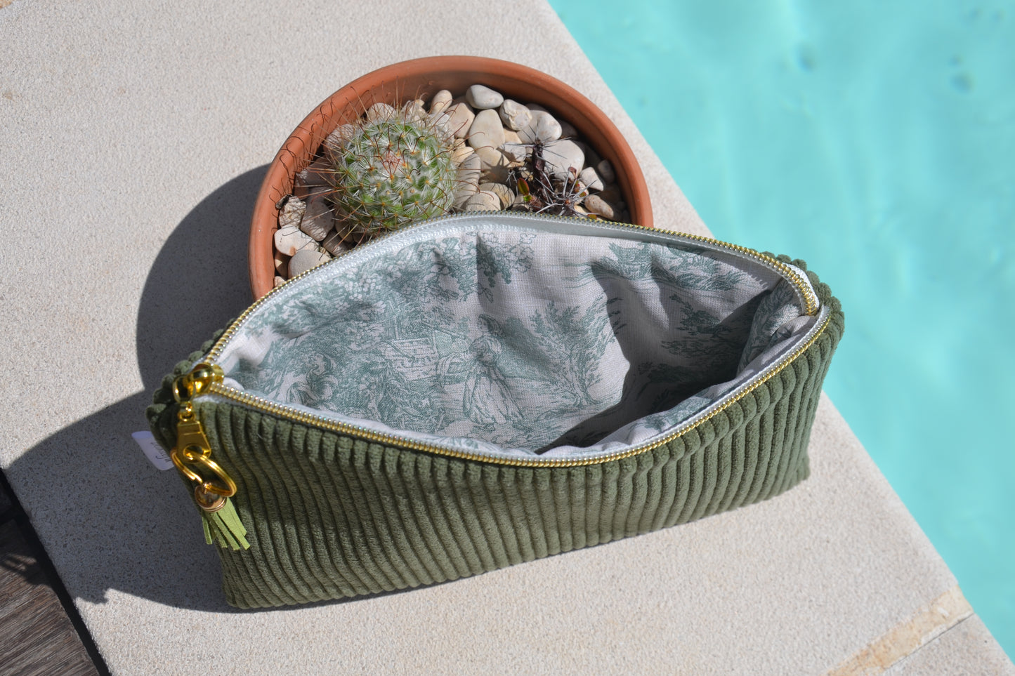 Trousse Velours Vert