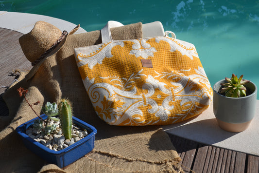 Sac cabas Fleur de lys - Anses coton